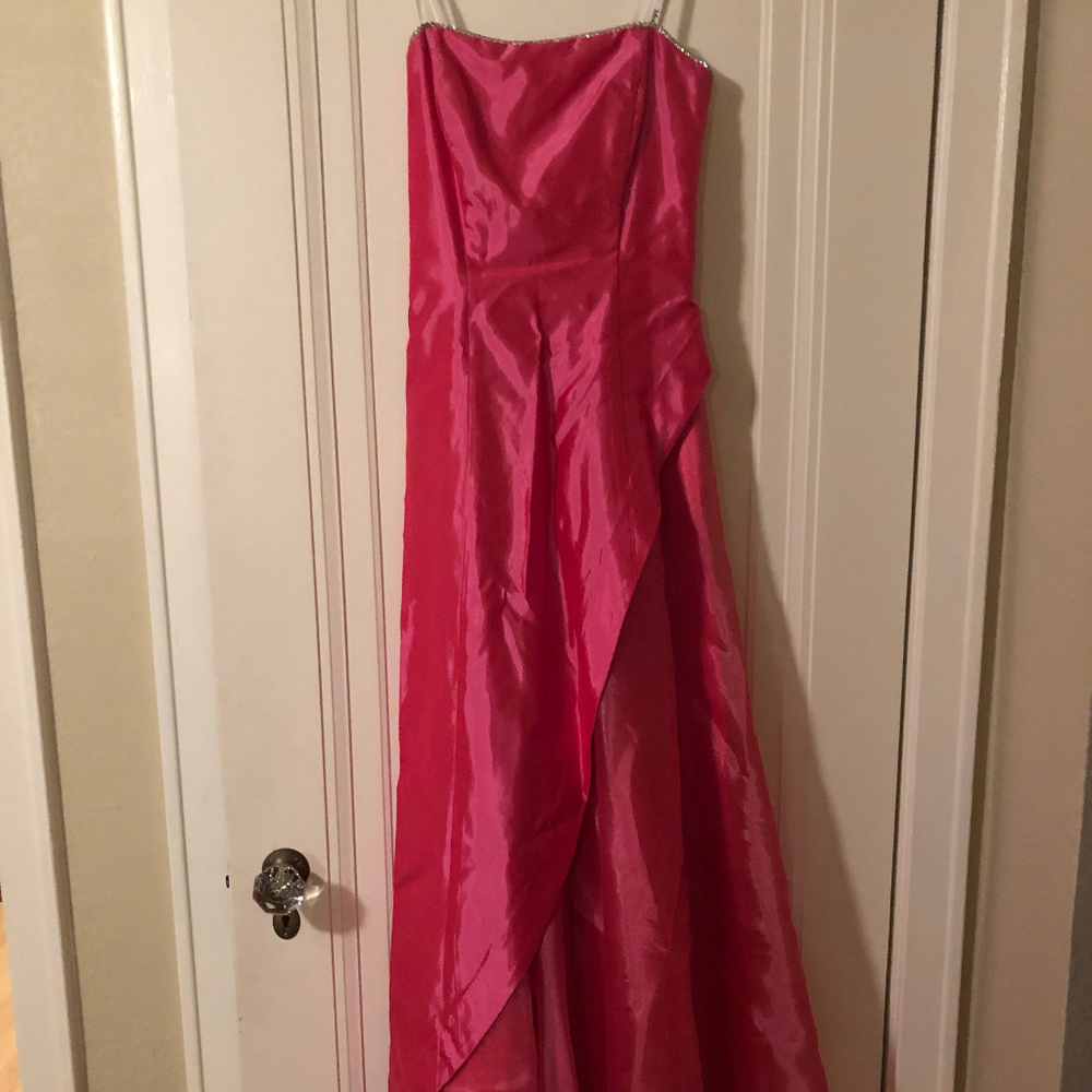 Hot Pink Strapless Formal Prom Dress, Size 3/4
